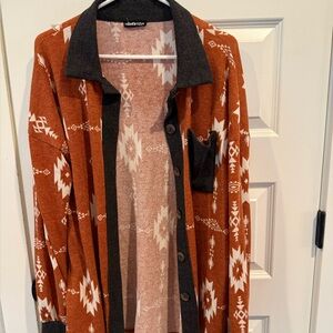 HEIMISH USA Pink and Black Knit Sweater